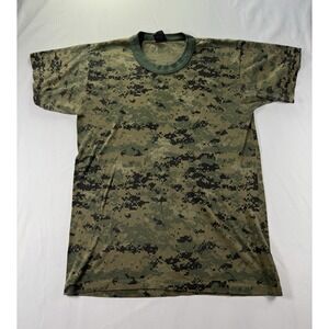 Vintage 90s Fox Outdoor Tshirt Size Medium Camo Single Stitch Military Green